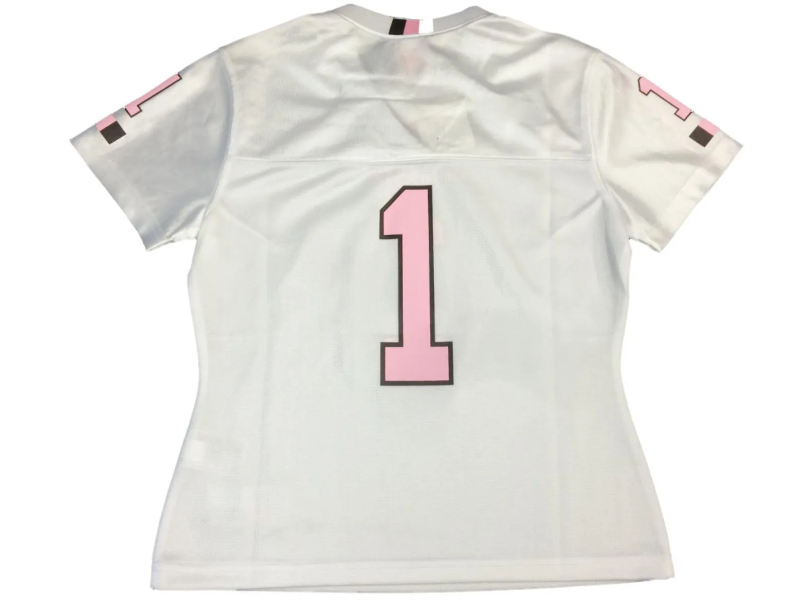 Kansas State Wildcats #1 Womens  Nike White Pink Football Jersey