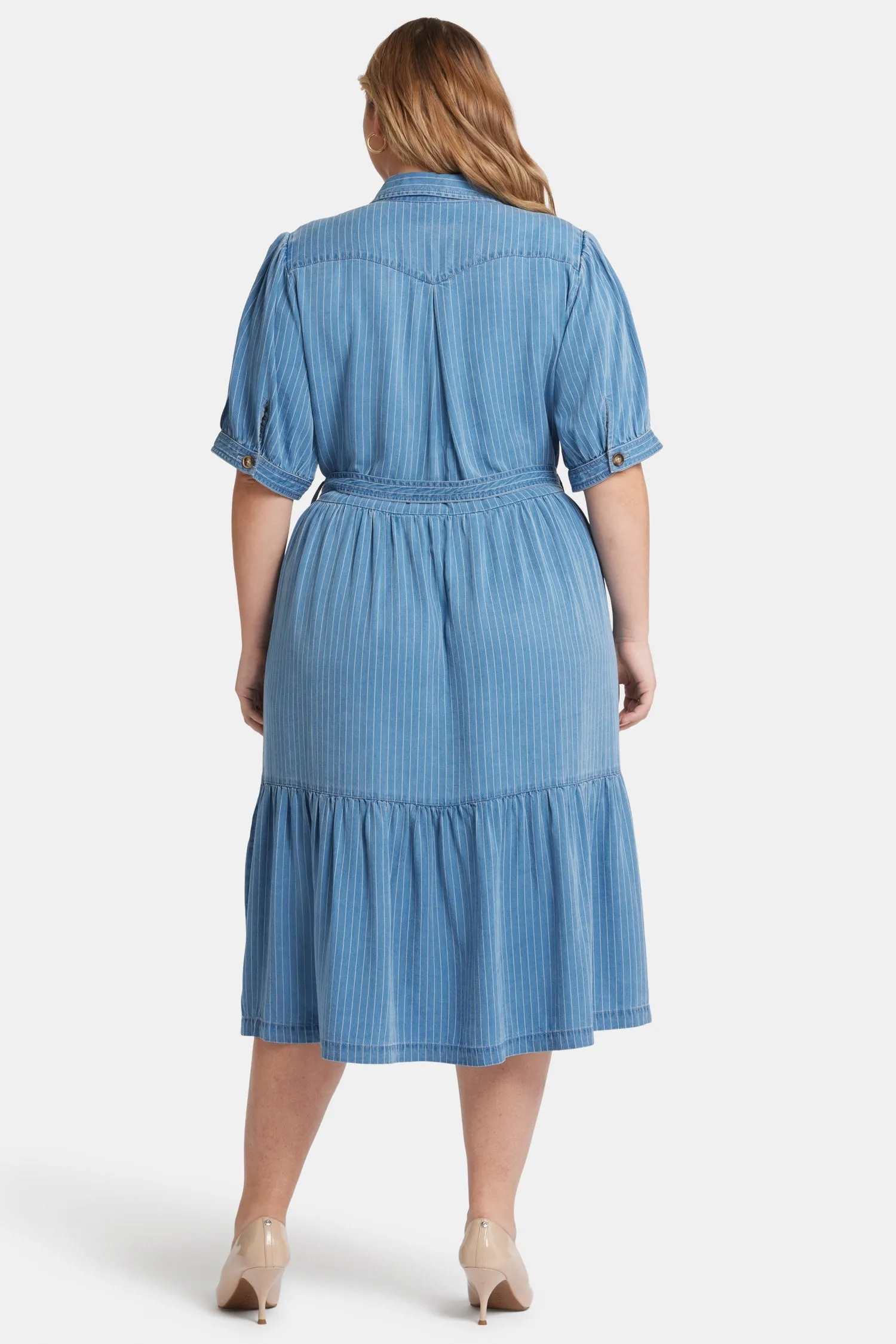 Kate Ruffle Dress In Plus Size - Light Marine