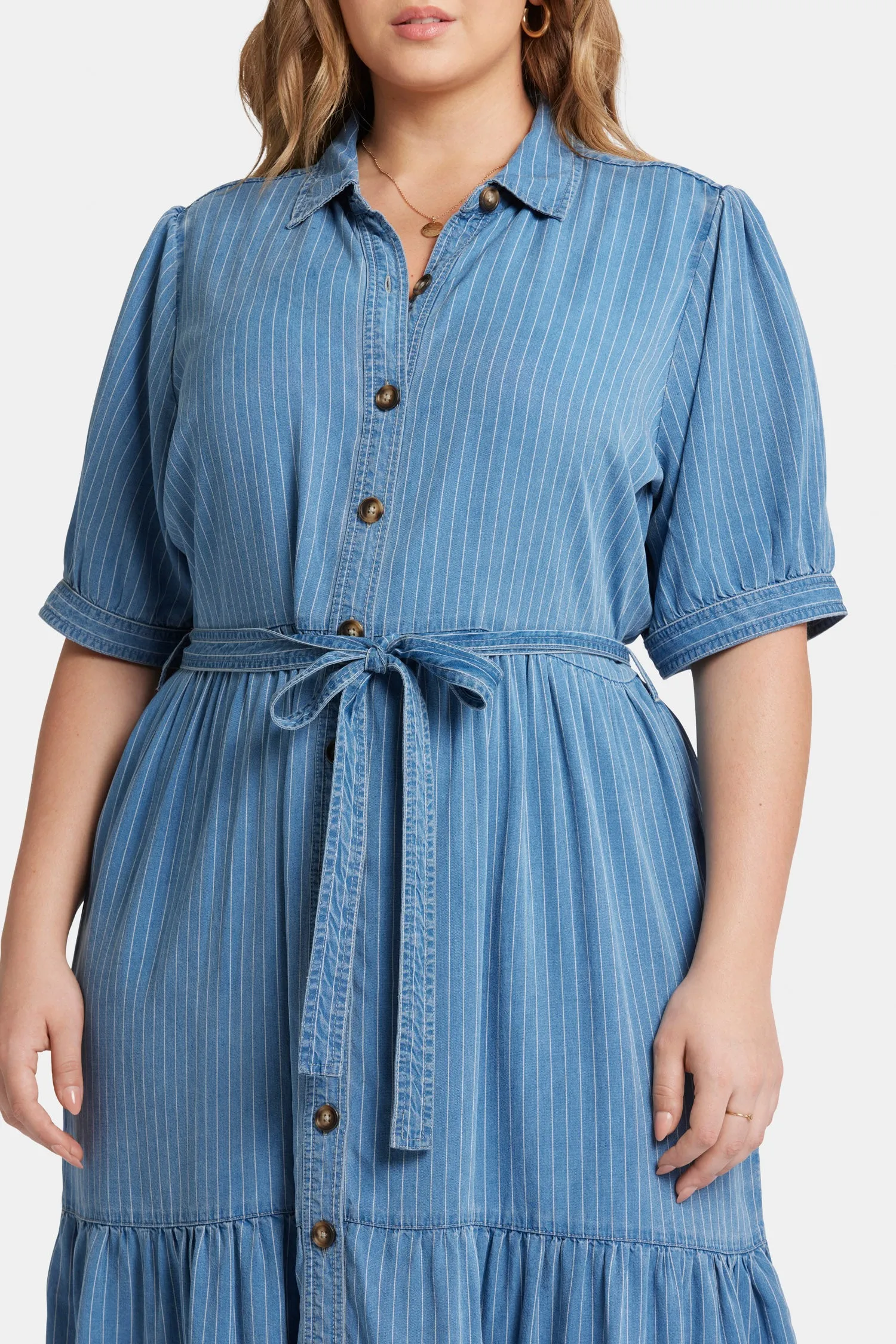 Kate Ruffle Dress In Plus Size - Light Marine