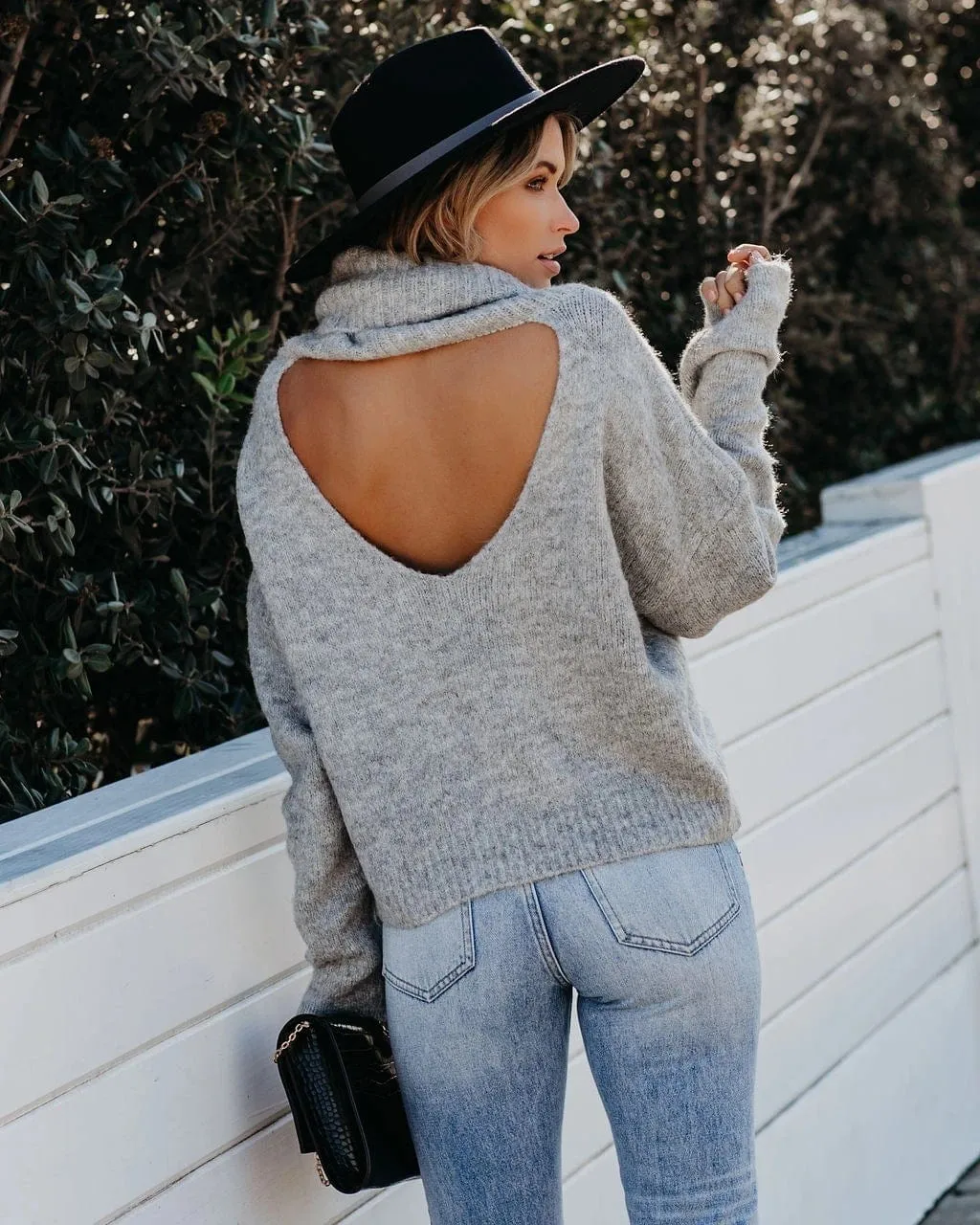 Keyhole Turtleneck Sweater