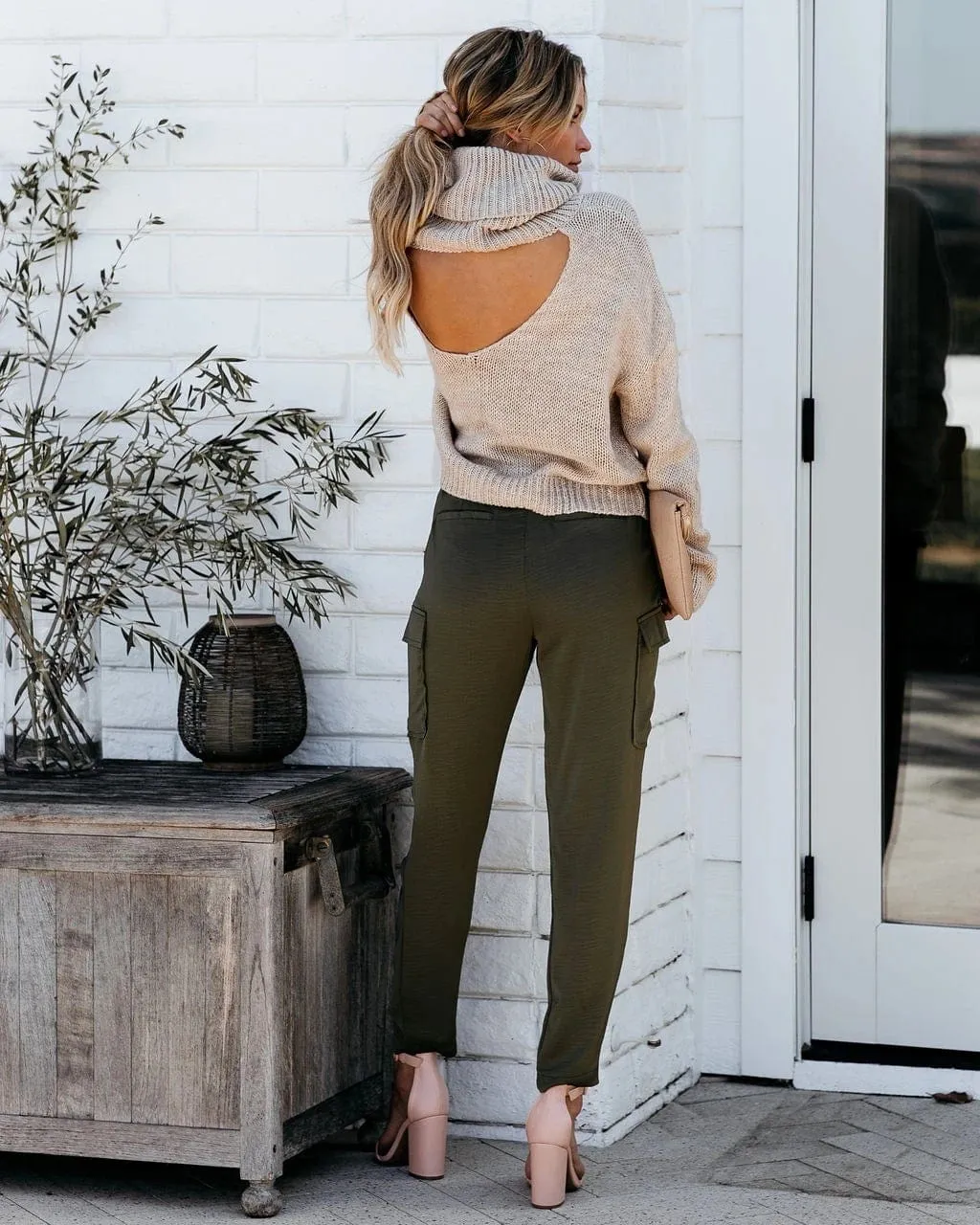 Keyhole Turtleneck Sweater