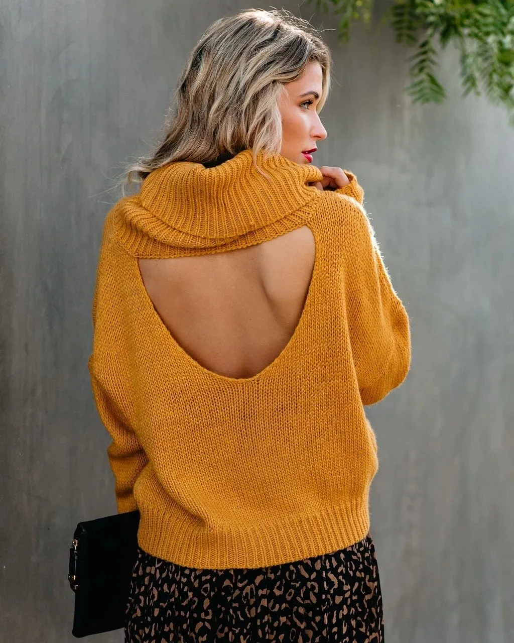 Keyhole Turtleneck Sweater