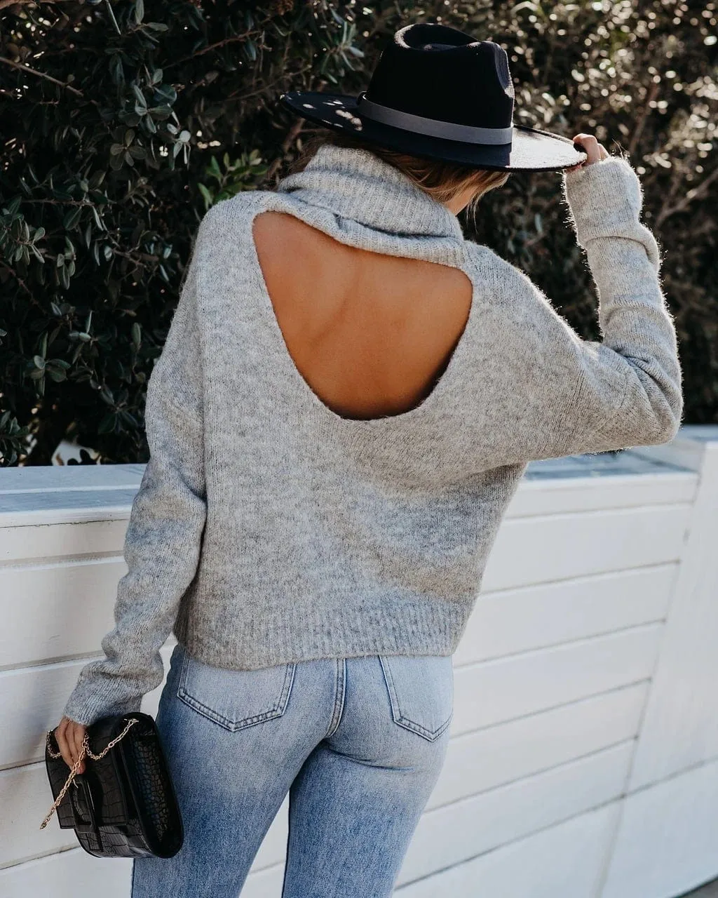 Keyhole Turtleneck Sweater