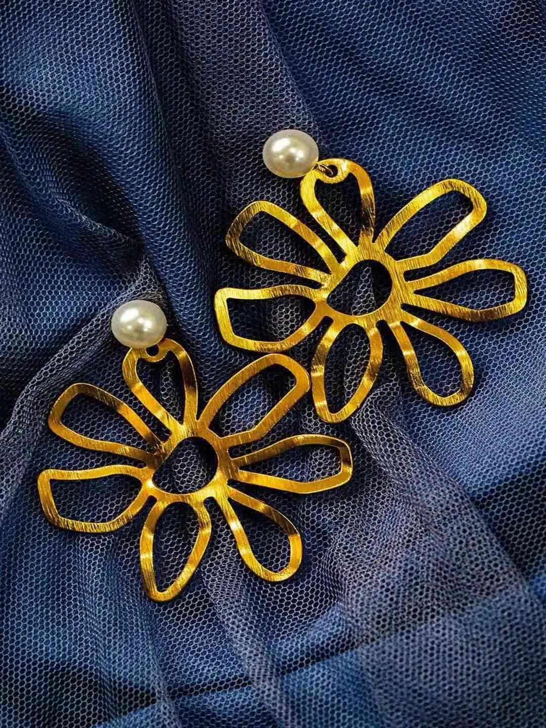 Khushnaz Ashdin Turner In Flower Stencil Earrings