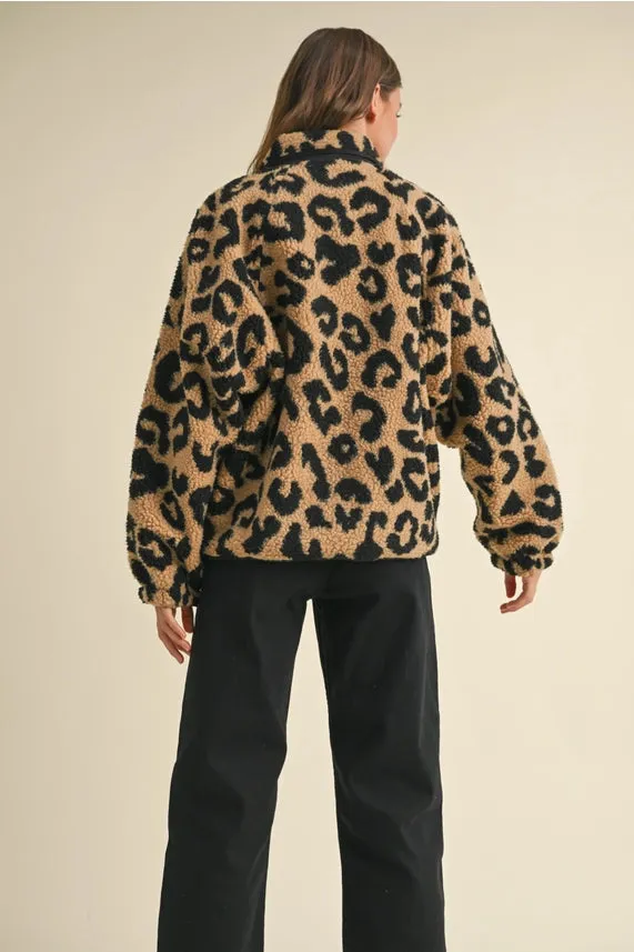 Leopard Sherpa Jacket