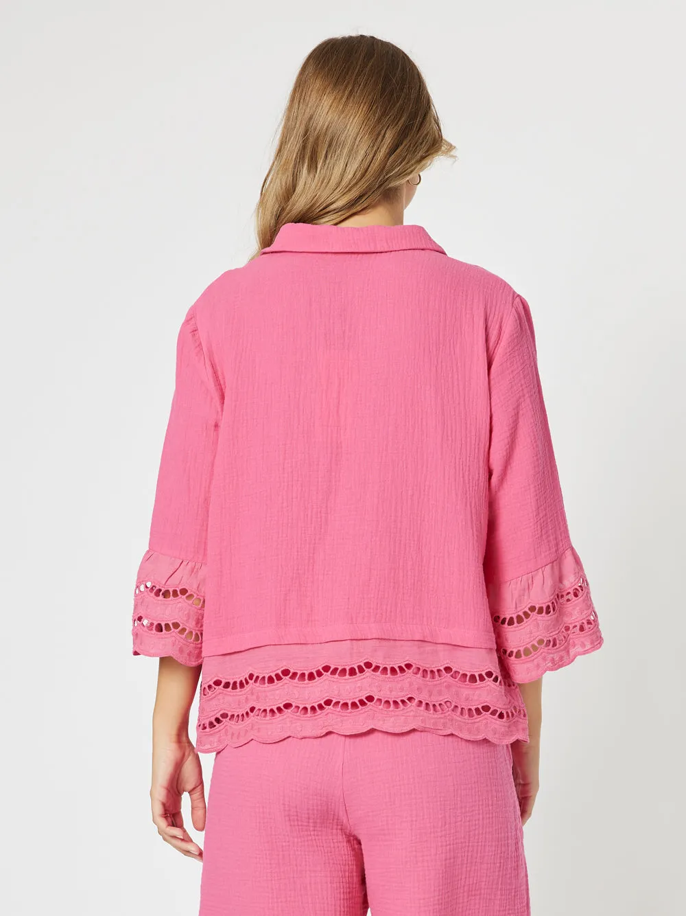 Libby Byron Cotton Shirt - Hot Pink