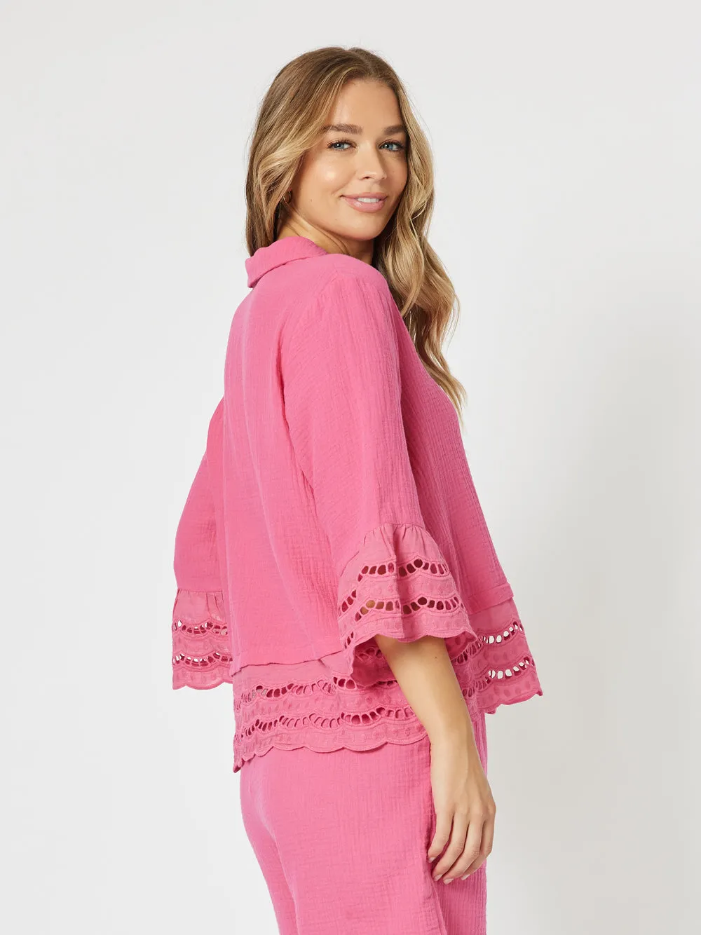 Libby Byron Cotton Shirt - Hot Pink