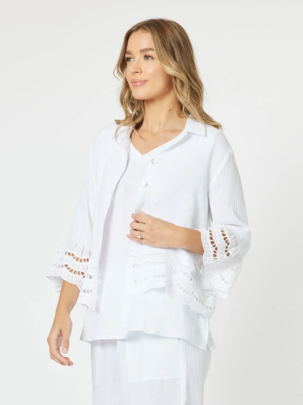 Libby Byron Cotton Shirt - White