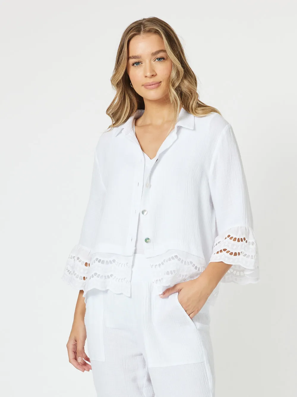 Libby Byron Cotton Shirt - White