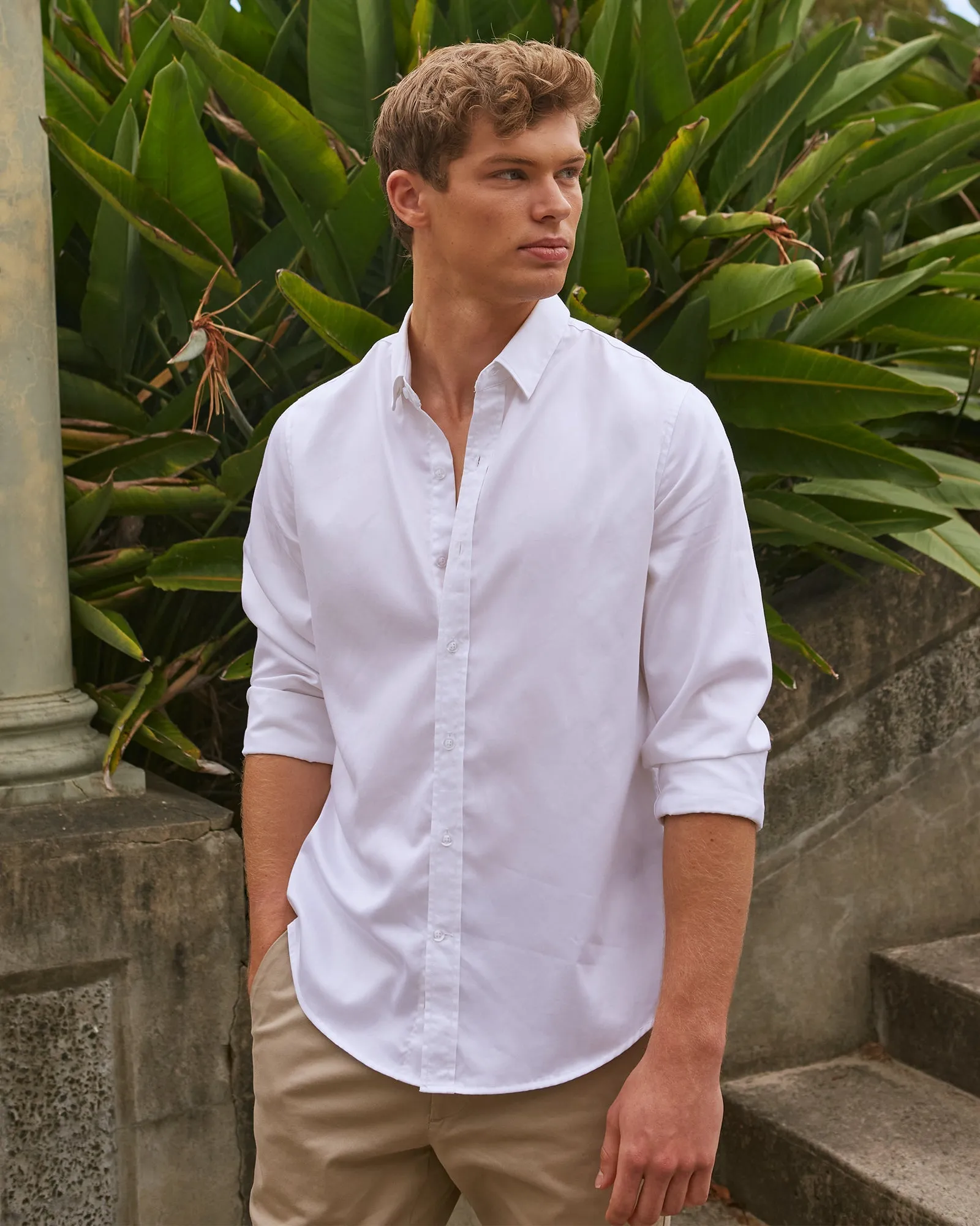 London-Slim Formal White Non Iron Cotton Shirt