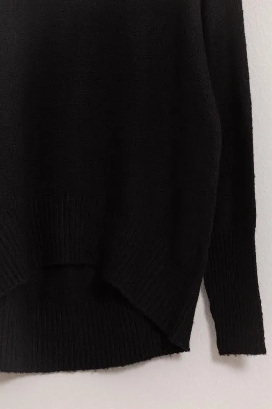 Long Turtle Neck Sweater - Black