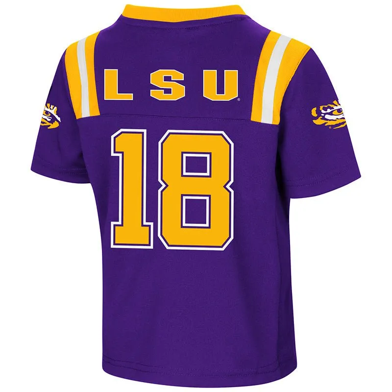 LSU Tigers Colosseum TODDLER Boy's Purple "Foos-Ball" #18 Football Jersey