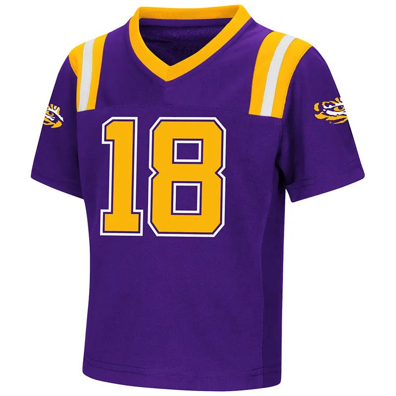 LSU Tigers Colosseum TODDLER Boy's Purple "Foos-Ball" #18 Football Jersey