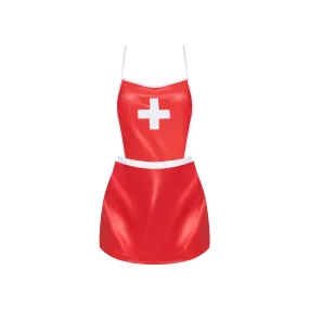 Magic Silk Dress Up Sexual Healing Nurse Costume Red