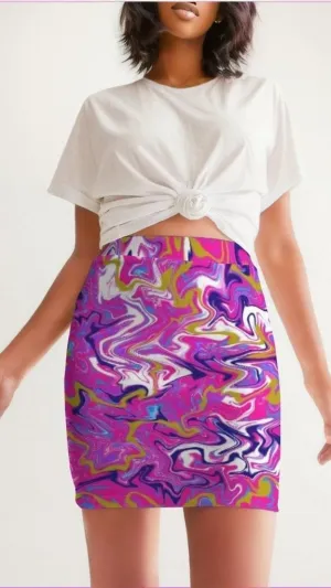 Marbled Pixie Womens Mini Skirt