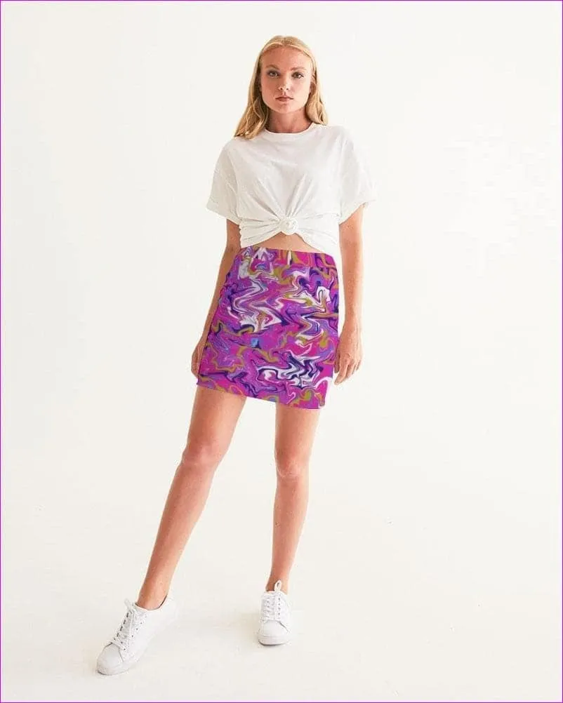 Marbled Pixie Womens Mini Skirt