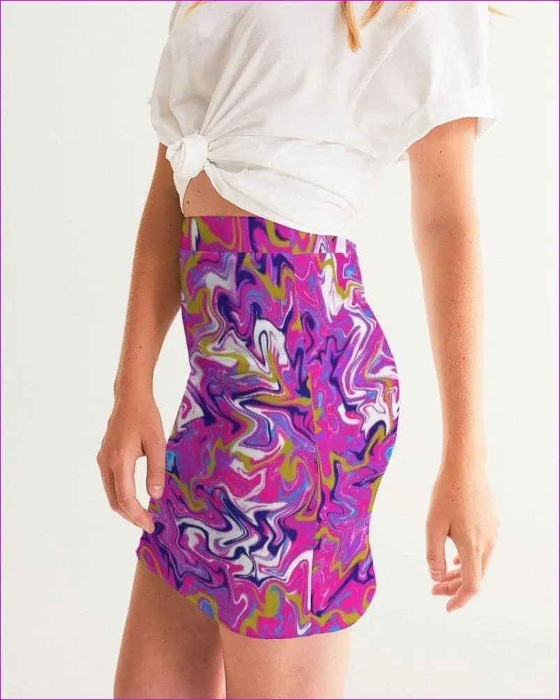 Marbled Pixie Womens Mini Skirt