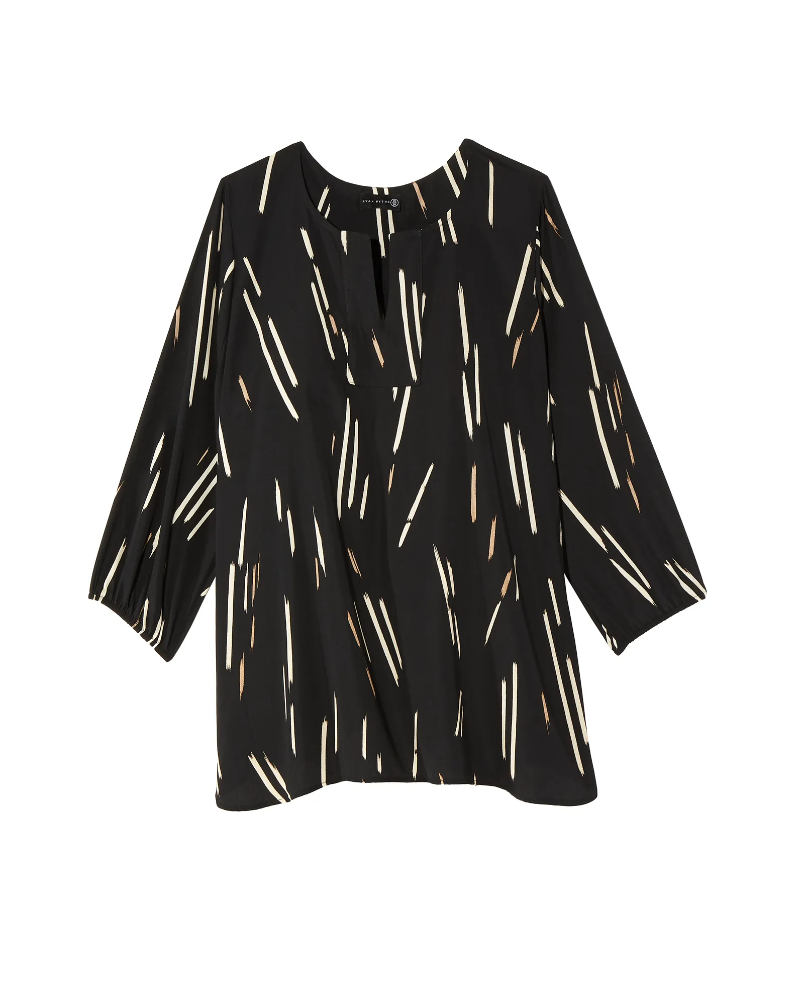 Maria 3/4 Balloon Sleeve Blouse | Black / White