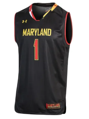 Maryland Terrapins Under Armour Basketball Replica #1 Black Jersey