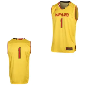 Maryland Terrapins Under Armour Gold #1 On-Court Basketball Replica Jersey