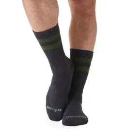 Mens Crew Be Focused Grip Socks (Charcoal/Hunter)