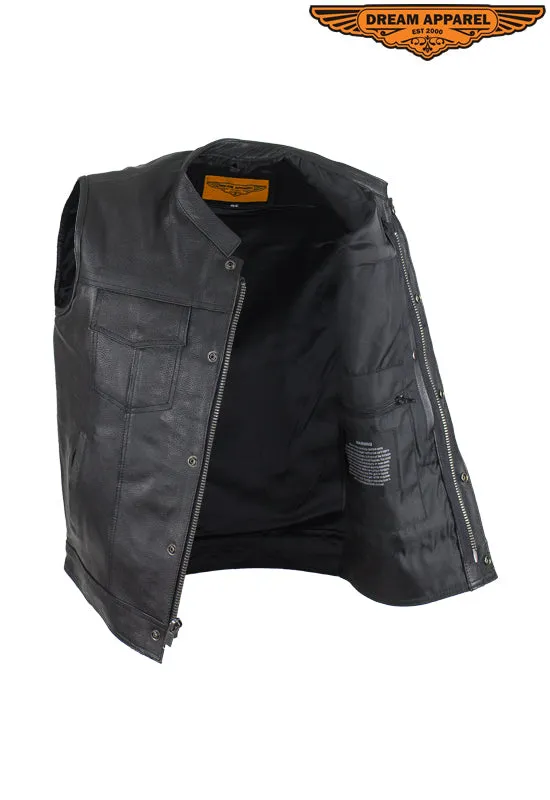 Men's Motorcycle Club Vest With Concealed Carry