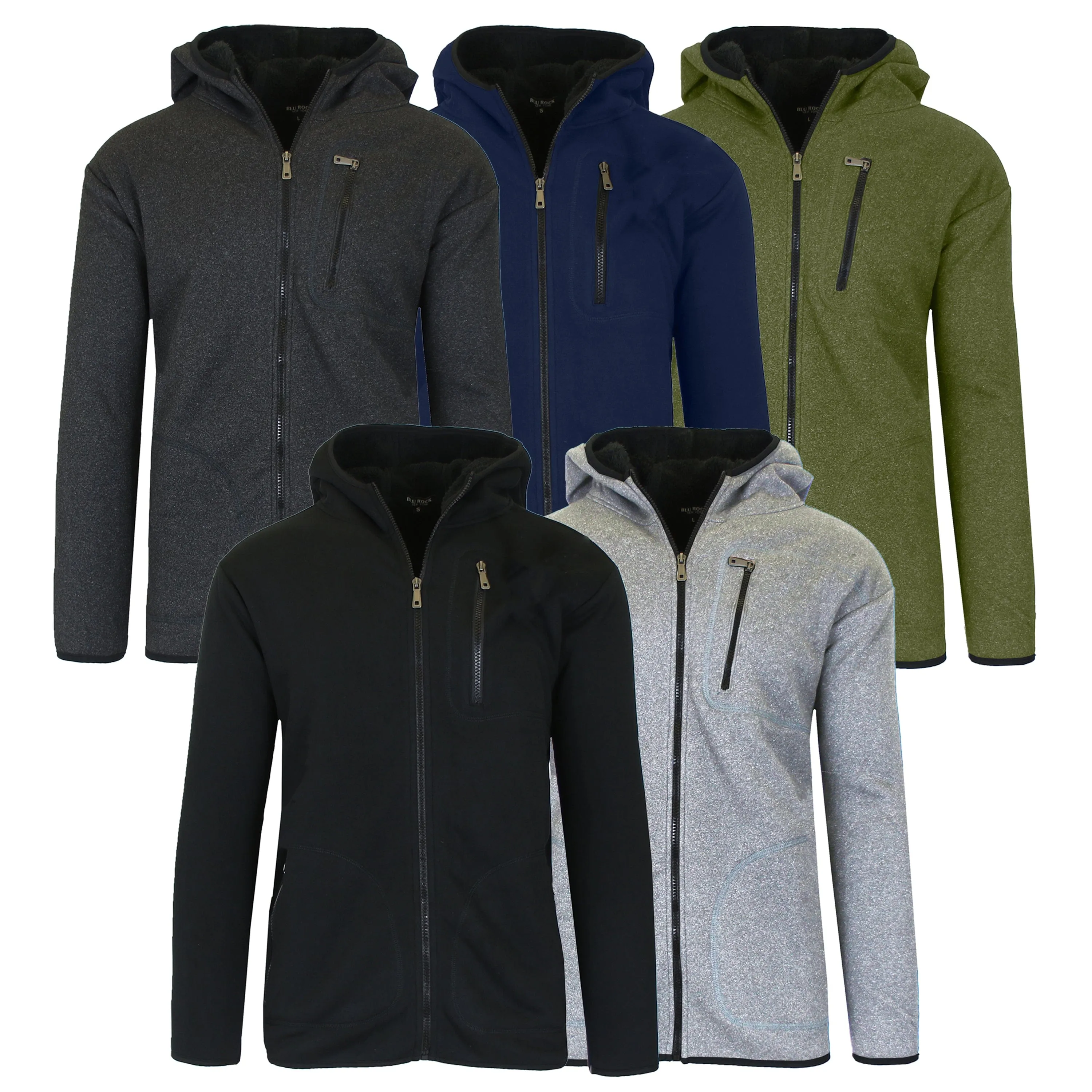 Men's Tech Sherpa Fleece-Lined Zip Hoodie With Chest Pocket