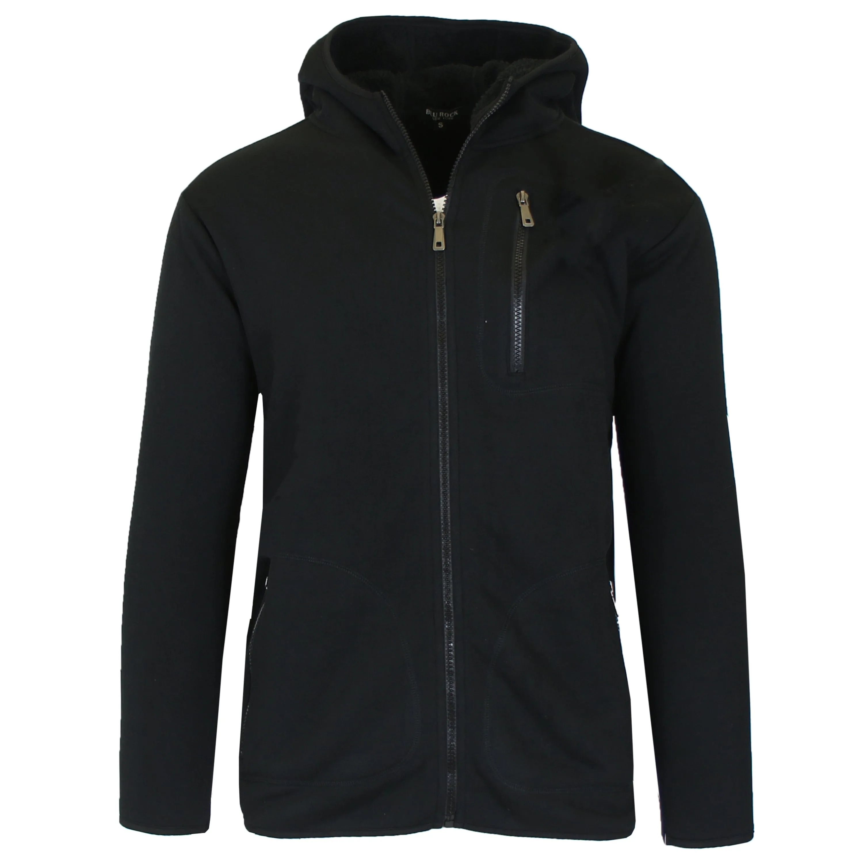 Men's Tech Sherpa Fleece-Lined Zip Hoodie With Chest Pocket