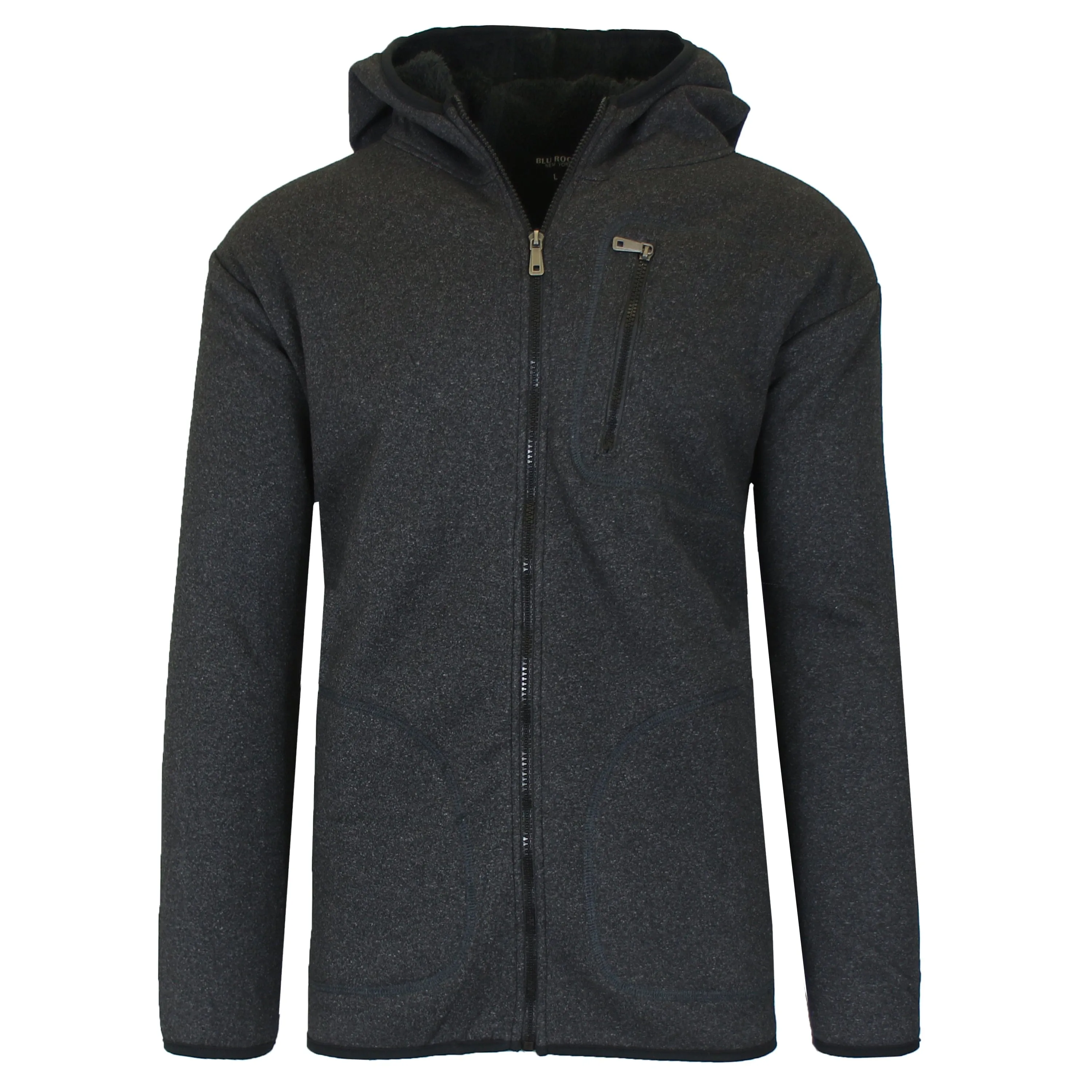 Men's Tech Sherpa Fleece-Lined Zip Hoodie With Chest Pocket