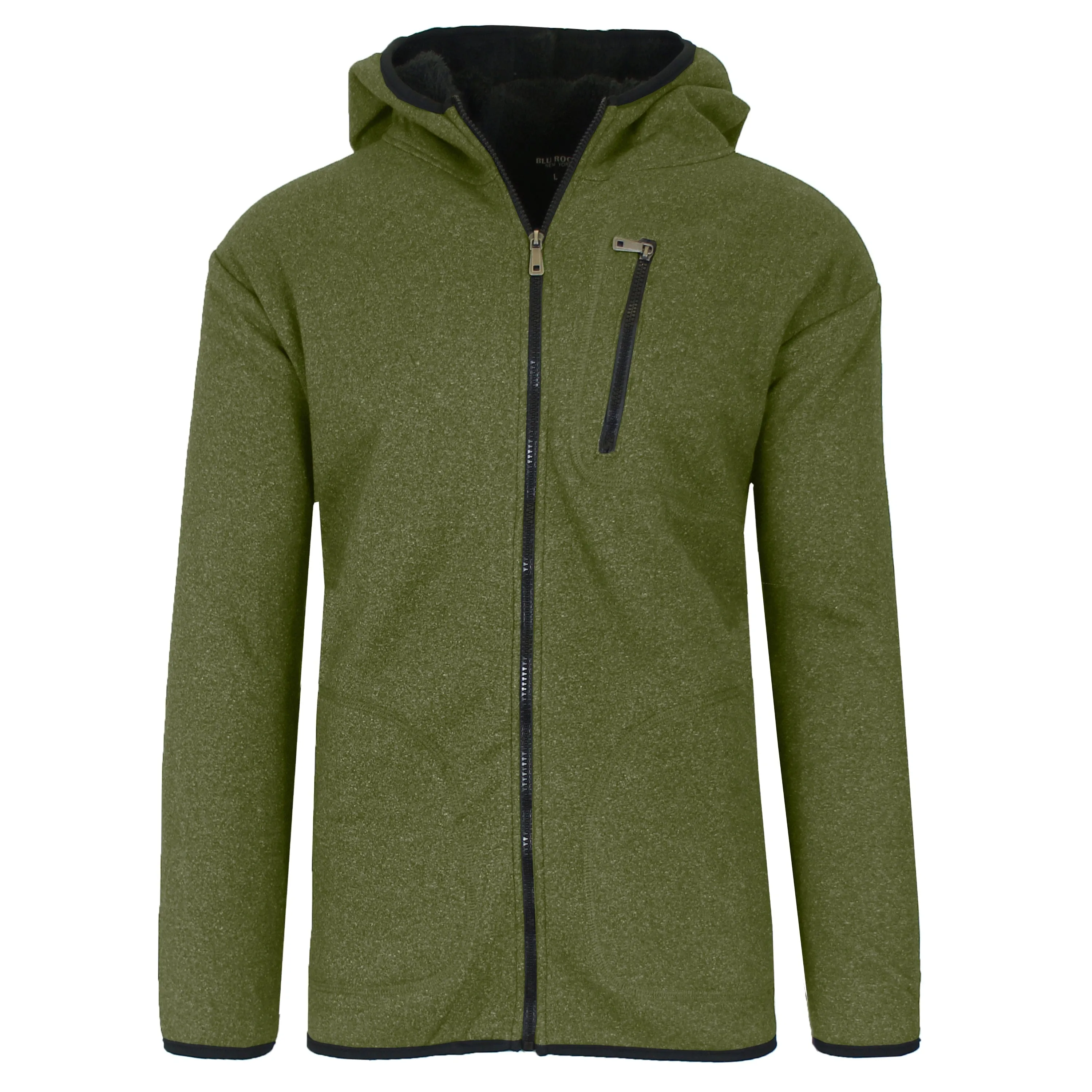 Men's Tech Sherpa Fleece-Lined Zip Hoodie With Chest Pocket