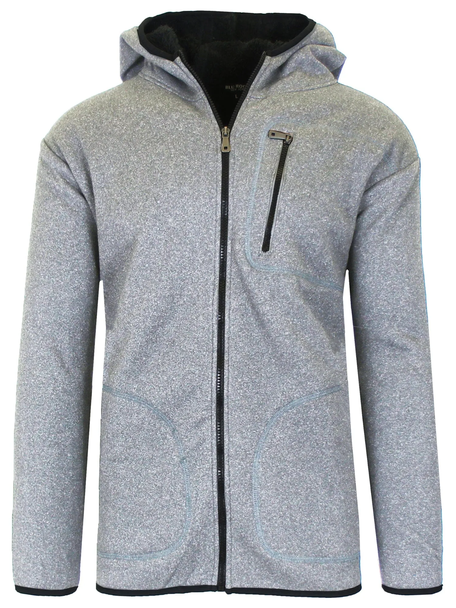 Men's Tech Sherpa Fleece-Lined Zip Hoodie With Chest Pocket