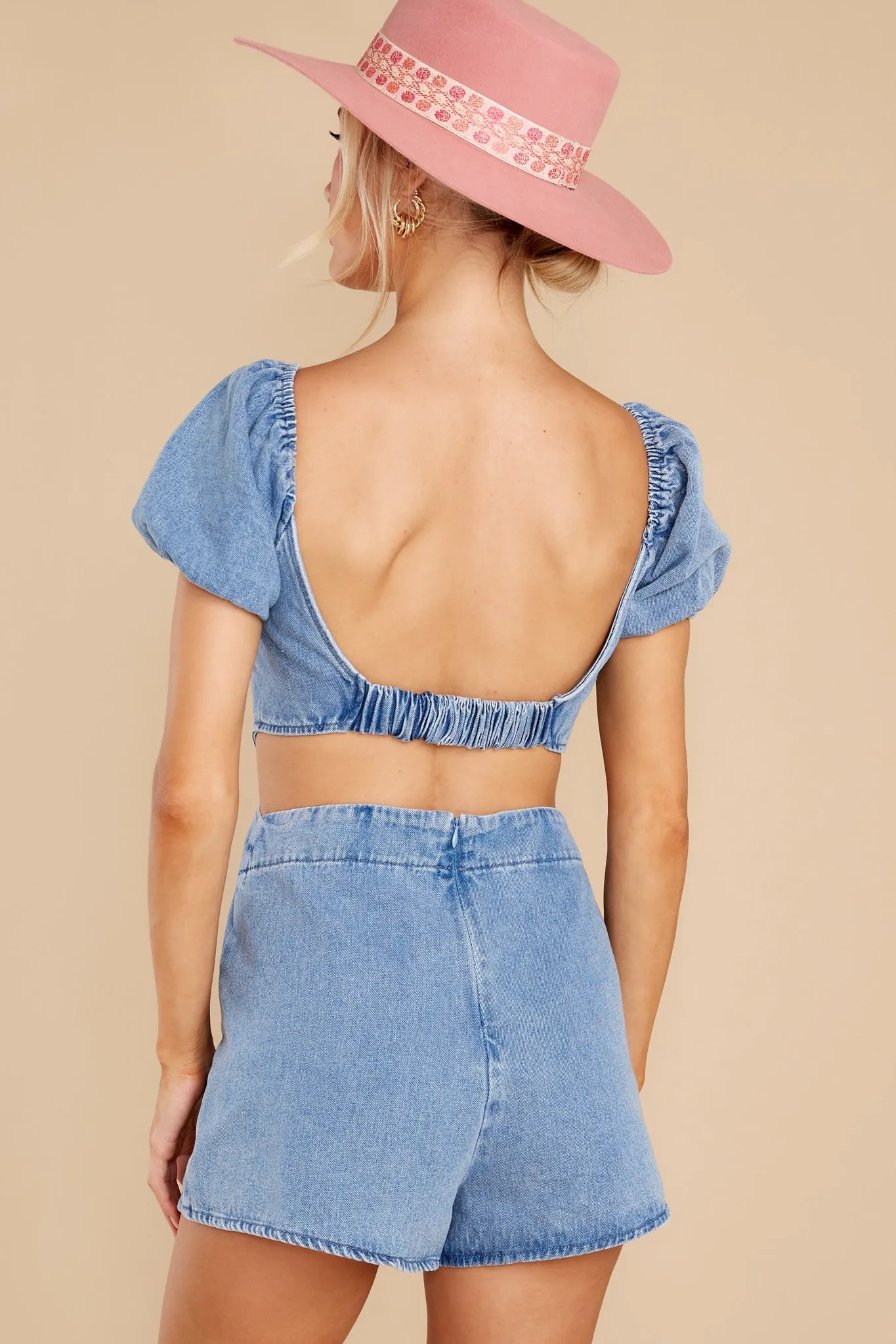 Midday Muse Light Wash Denim Romper