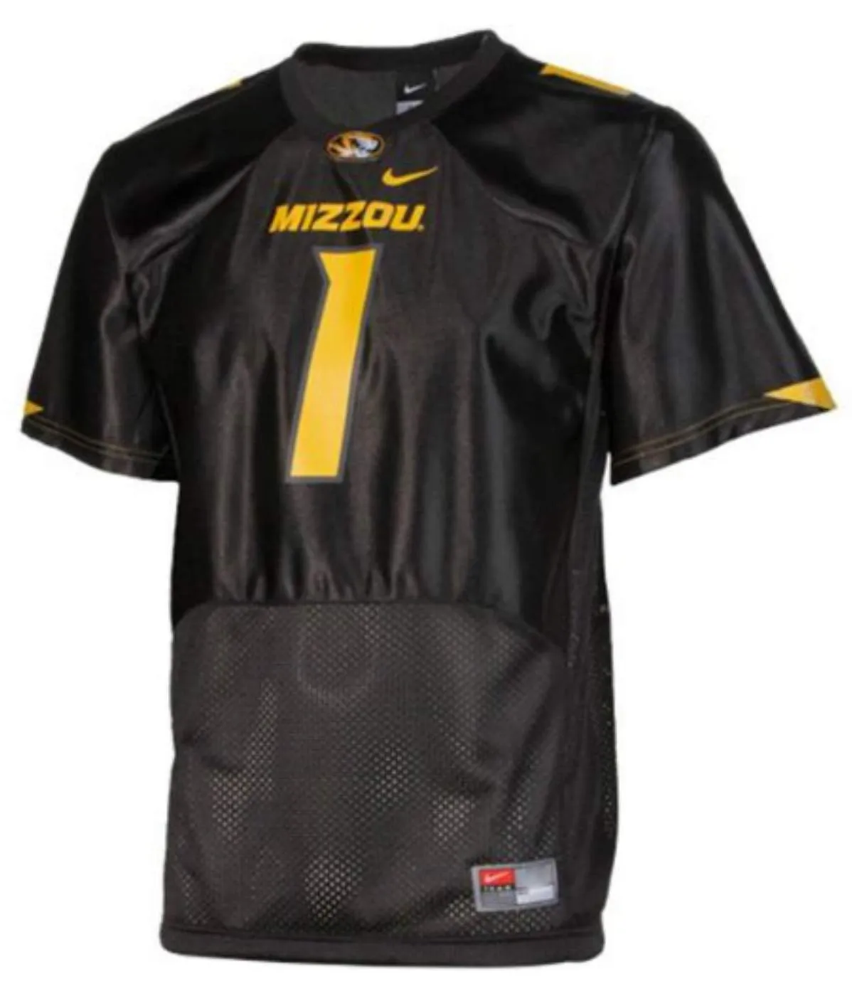 Missouri Tigers Nike Youth Black Mesh #1 Football Replica Jersey