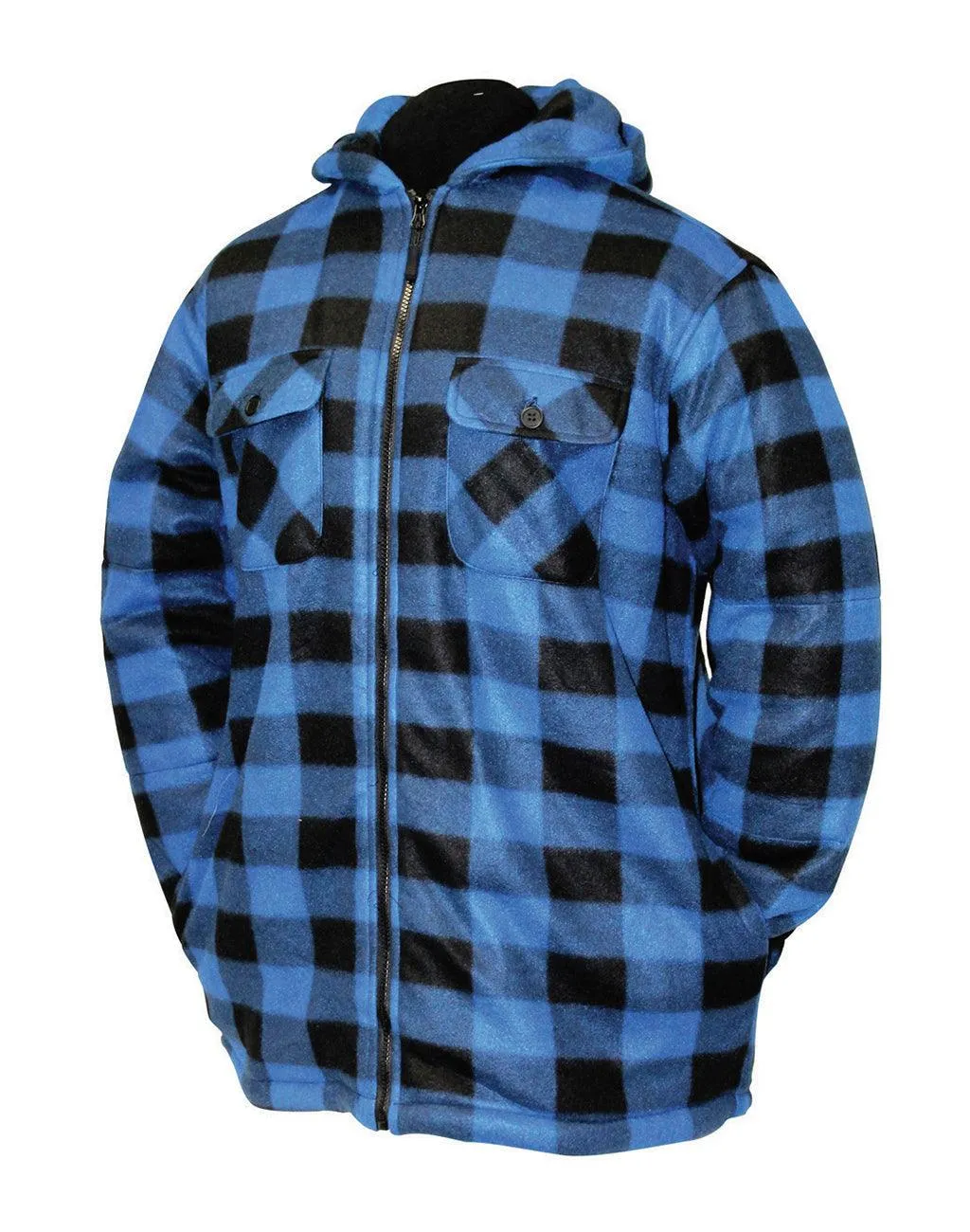 Misty Mountain Sherpa Plaid Fleece Zipper Hooded Jacket