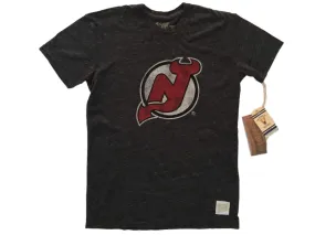 New Jersey Devils Retro Brand Charcoal Vintage Short Sleeve Tri-Blend T-Shirt