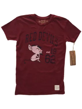 New Jersey Devils Retro Brand Dark Red Vintage Red Devil Tri-Blend T-Shirt