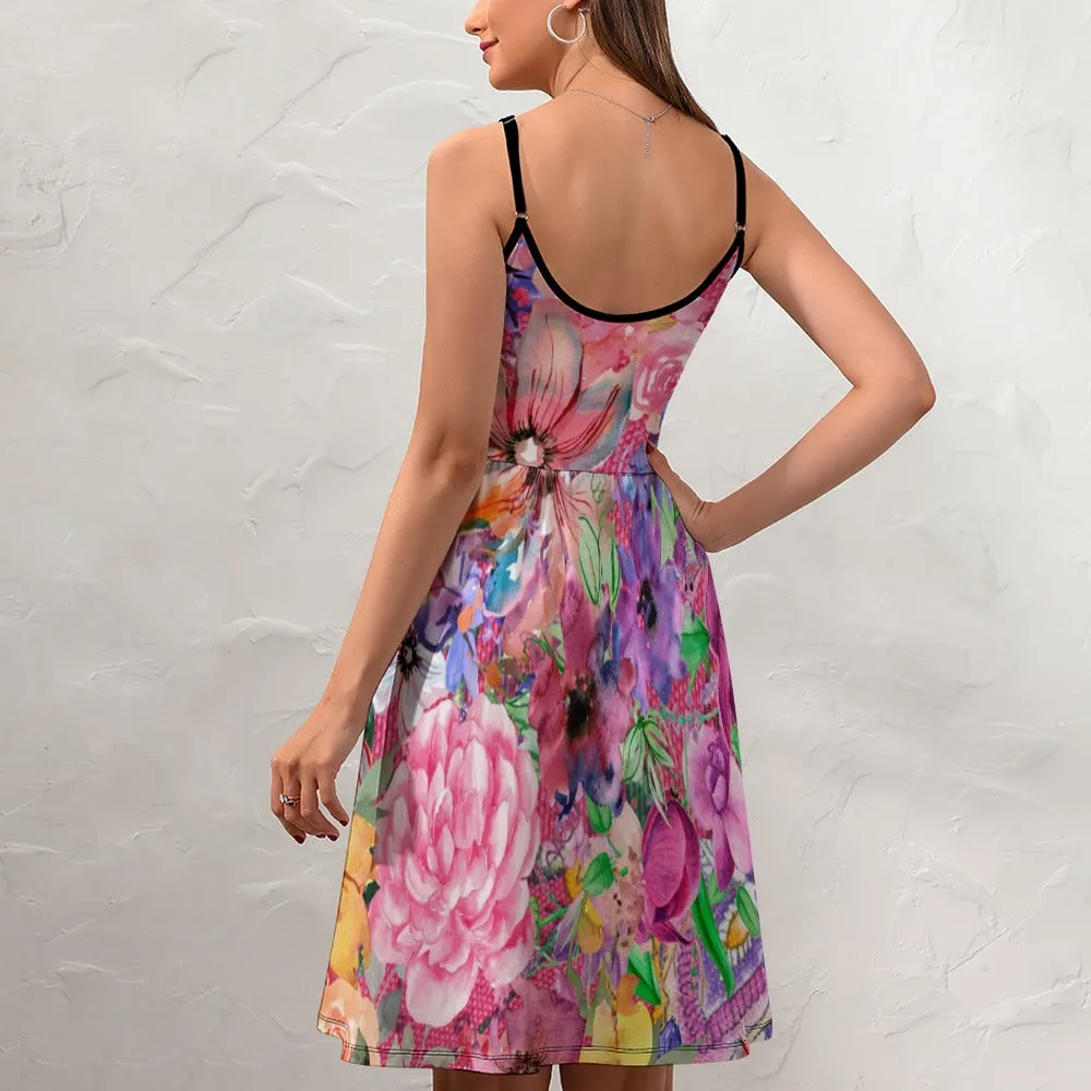 Nothing but Floral Women's Elegant Suspender Dress