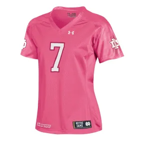 Notre Dame Fighting Irish Under Armour #7 WOMEN Pink Sideline Football Jersey