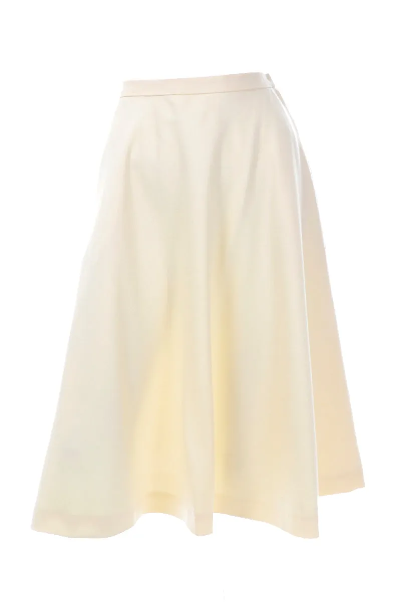 ON HOLD // 1980s Valentino Cream Wool Circle Skirt