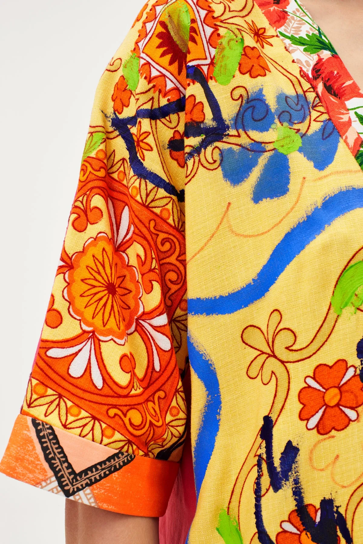 One-of-a-kind Kendima Kaftan Dress Hand Painted