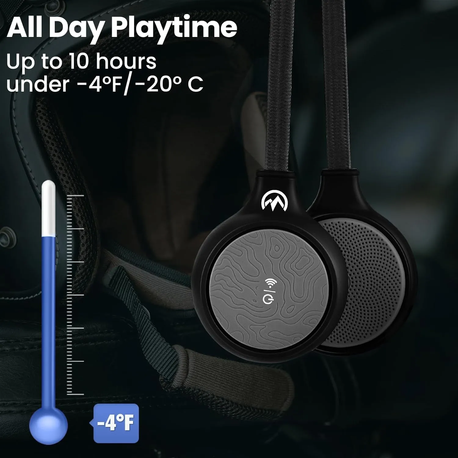 Outdoormaster Wireless Bluetooth 5.0 Ski Helmet Drop-In Headphones HD Speaker Chip Compatible with Audio-Ready Helmet with Built-In Mic for Motorcycling Easy Control Buttons IP45 Sweat-Resistance
