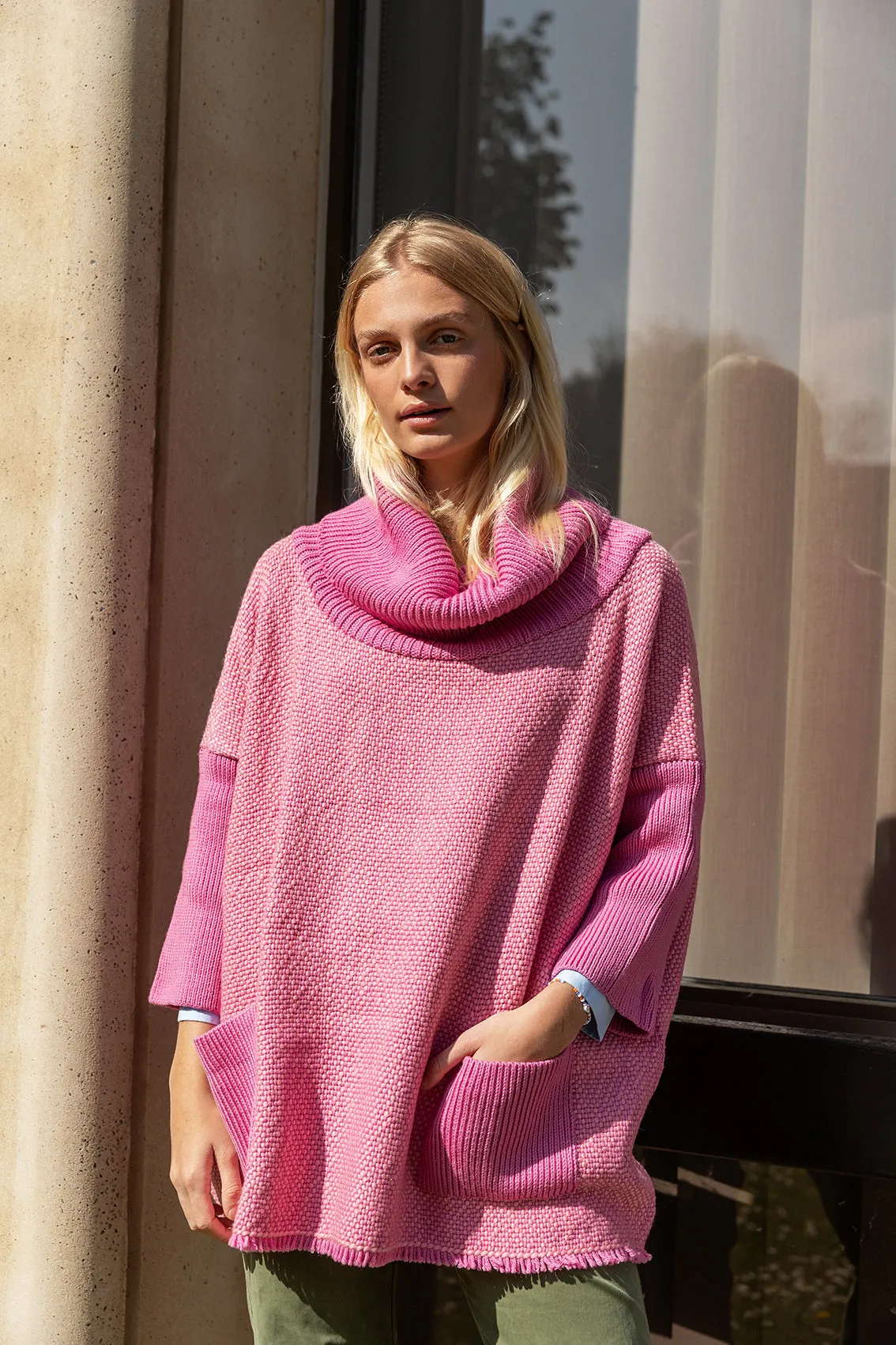 Oversized Roll Neck Sweater Fritzi, Bubble Gum