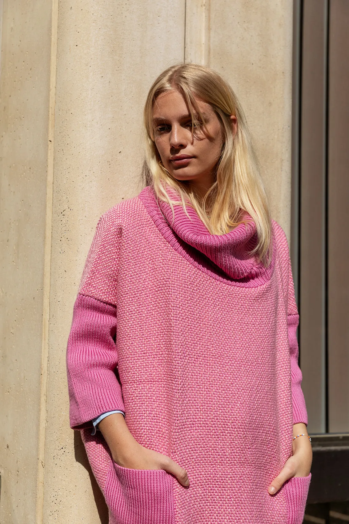 Oversized Roll Neck Sweater Fritzi, Bubble Gum