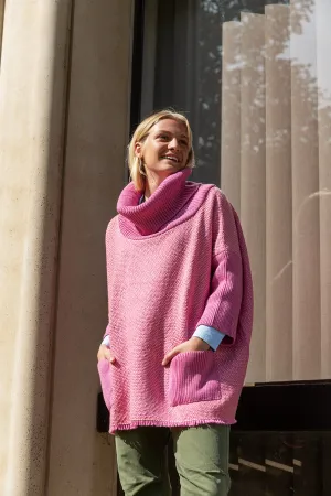 Oversized Roll Neck Sweater Fritzi, Bubble Gum