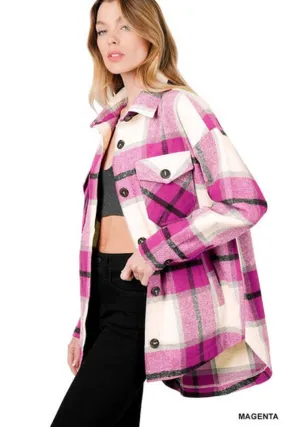 Oversized Yarn Dyed Plaid Shacket