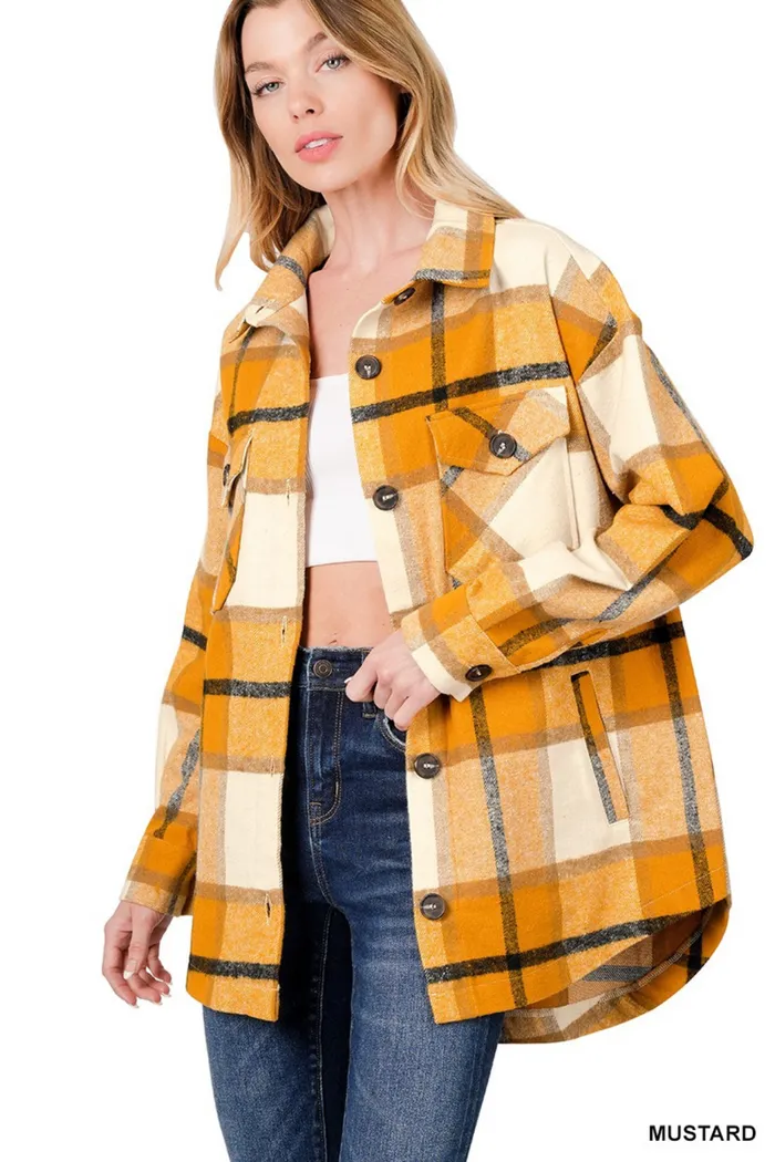 Oversized Yarn Dyed Plaid Shacket