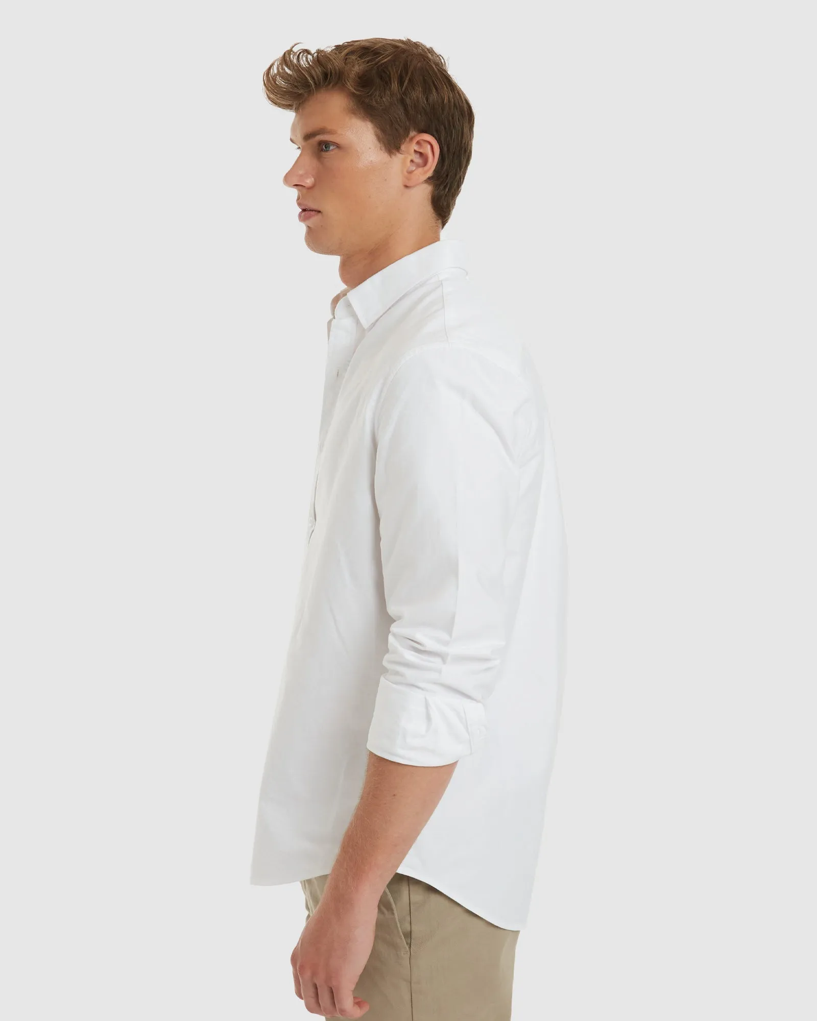 Oxford-Slim White Cotton Shirt