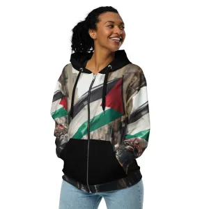 Palestine Portrait Women zip hoodie