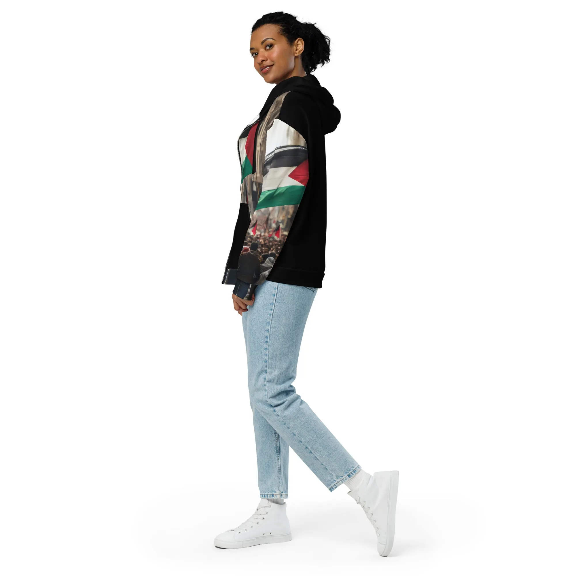 Palestine Portrait Women zip hoodie