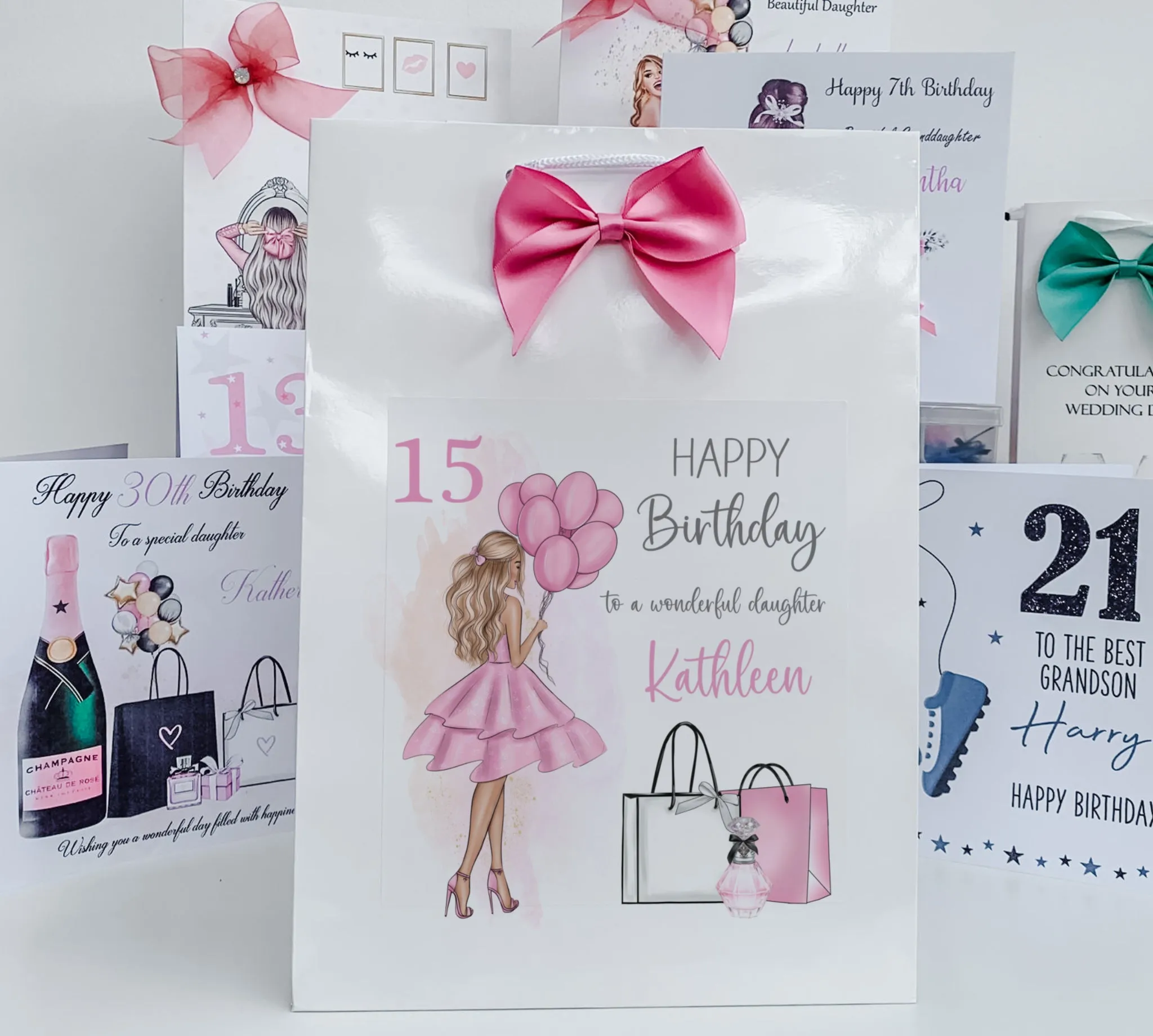 Personalised Birthday Party Banner Girl Pink Dress